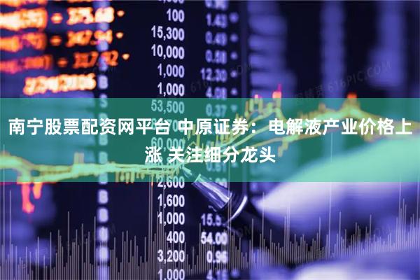南宁股票配资网平台 中原证券：电解液产业价格上涨 关注细分龙头