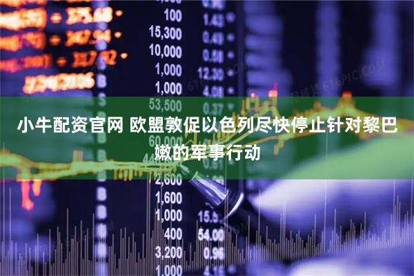 小牛配资官网 欧盟敦促以色列尽快停止针对黎巴嫩的军事行动