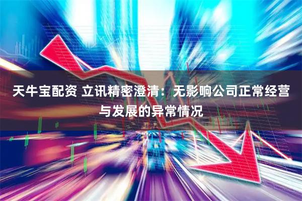天牛宝配资 立讯精密澄清：无影响公司正常经营与发展的异常情况